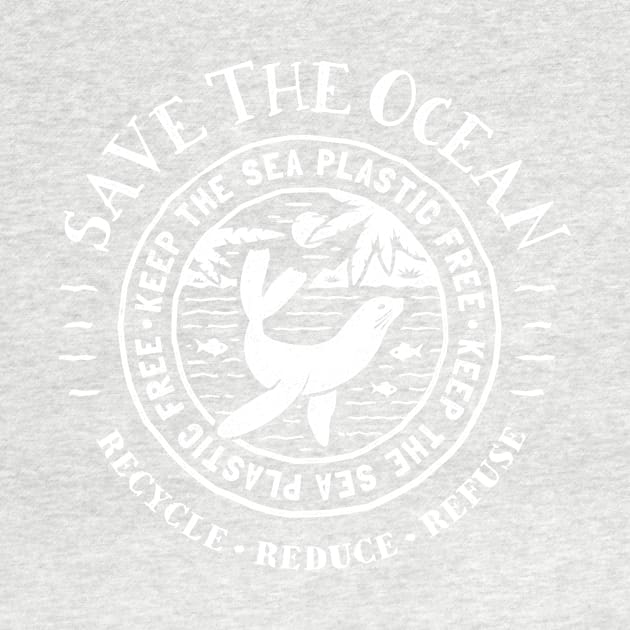 Keep the Sea Plastic Free - Seal Tropical Beach by bangtees